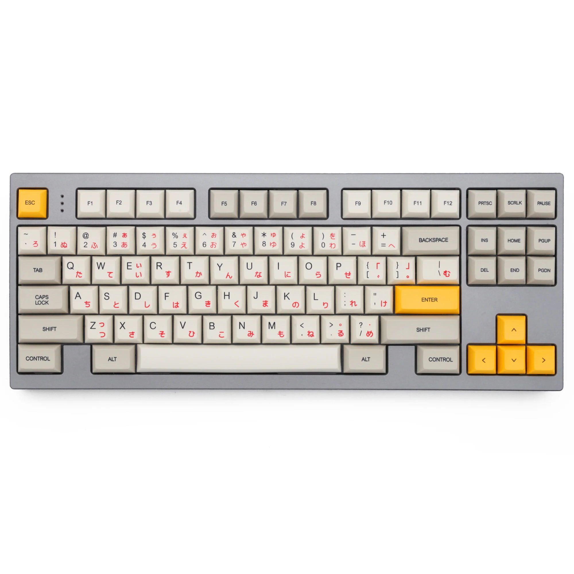 Набор ключей dsa profile Dye Sub 1980 ретро клавиатура из ПБТ пластика бежевая серая желтая