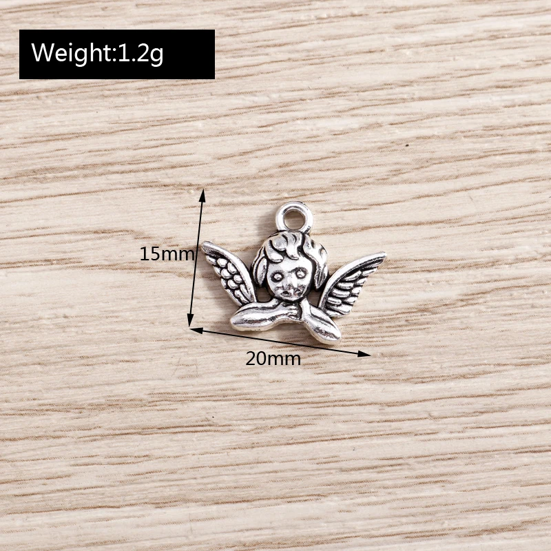 

20pcs 20*15mm Angel Cupid Charms Jewelry Making Antique Silver Color Love Charms DIY Fit Necklaces Pendants Earrings Accessories