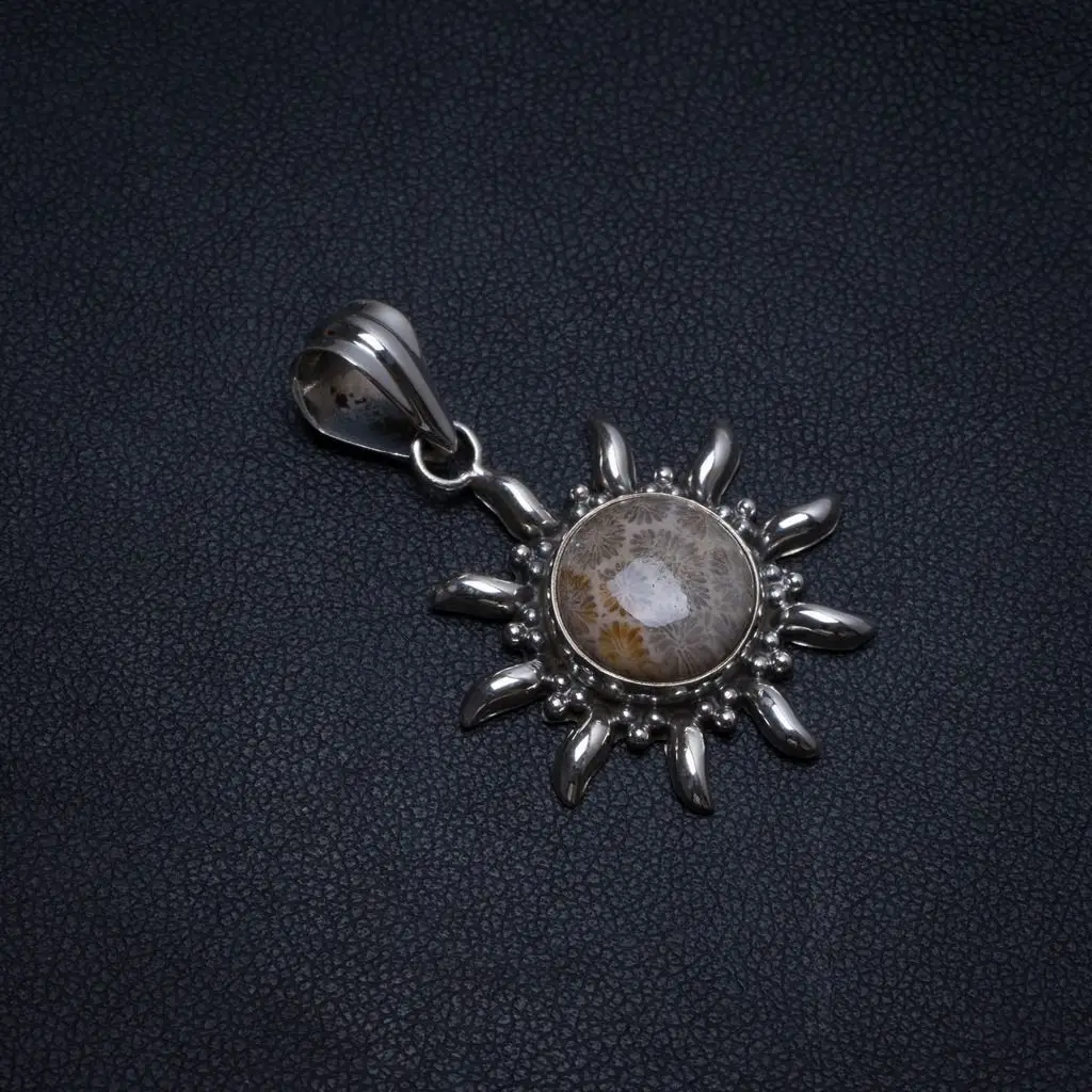 Подвеска из серебра 925 пробы ручной работы Натуральный Коралл T0466 1/2 дюйма |