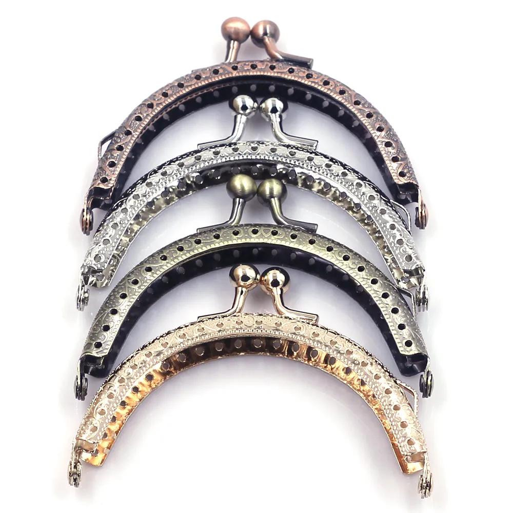 

10 Mixed Random 8.5cm Arch Patterned Purse Frames Kiss Clasps Clutch Buckle Ball Head Crafts Accessories Handbag Handle Hardware
