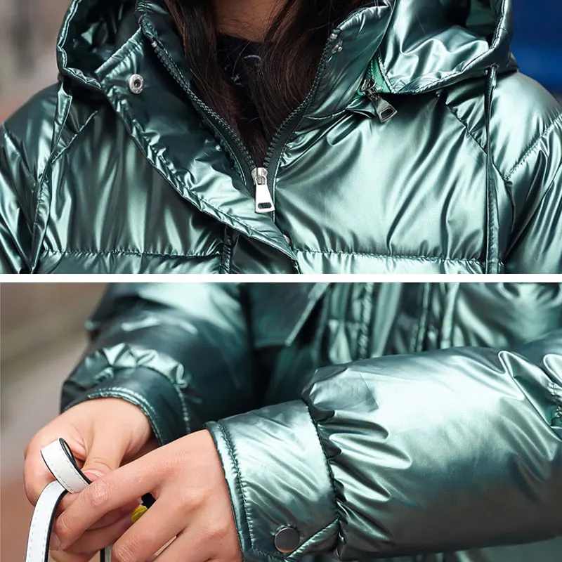 

Woman Short Fashion Glossy Jacket Thick 2020 Winter Outerwear New Down Padded Jackets Korean Loose Cotton Coat Women Parka DH28