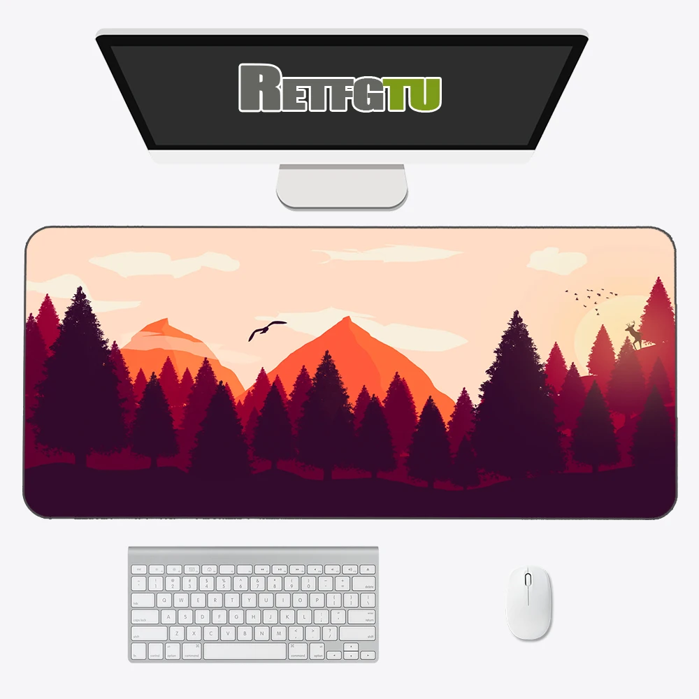 deep forest firewatch laptop gamer mousepad gaming mouse pad large locking edge keyboard 70x30 cm deak mat for cs go lol free global shipping