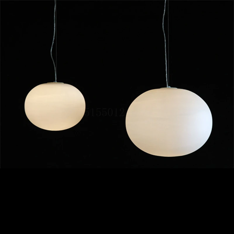 

Nordic White Glass Pendant Lights Modern Living Room Decoration Hanging Lighting Simple Milky Oval Restaurant LED Pendant Lamp