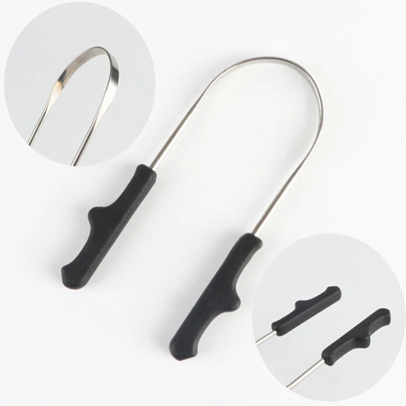 

1PCS Tongue Cleaner Stainless Steel Plastic Handle Tongue Scraper Oral Hygiene Dental Tongue Cleaning Brush Oral Care