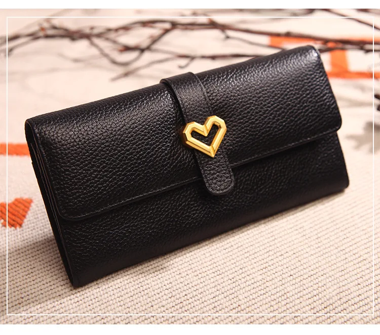 Женский Длинный кошелек из коровьей кожи вместительный клатч натуральной с