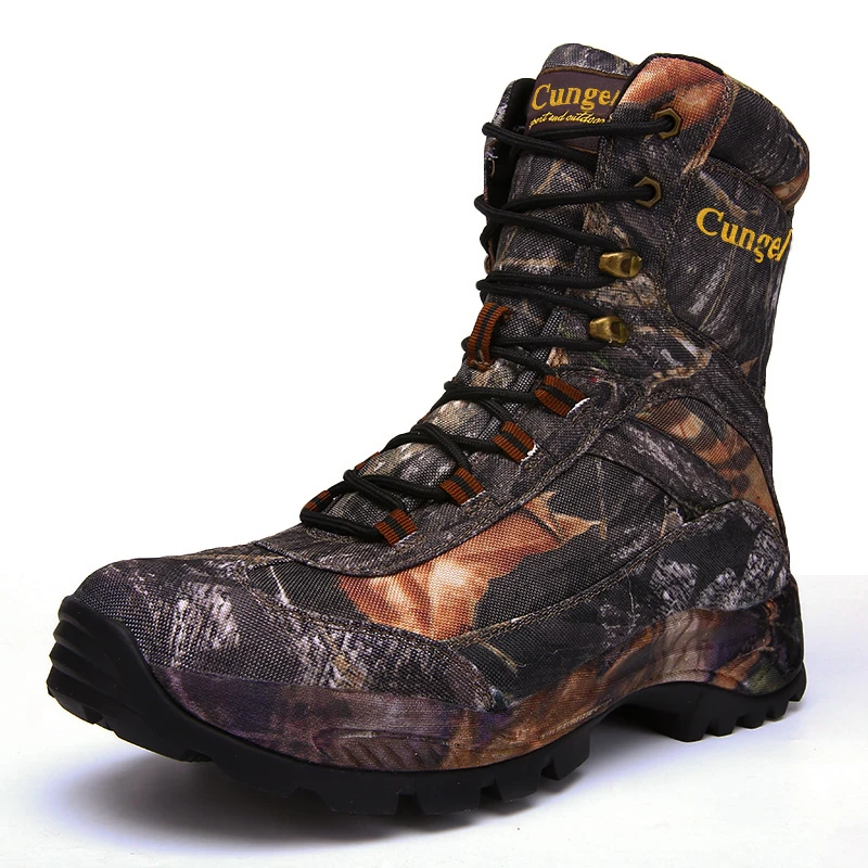 

Couple Hight-Top Boots Hiking Combat Outdoor Hunting Camouflage Travel Waterproof Hard-Wearing Plush Indestructible Winter Shoes