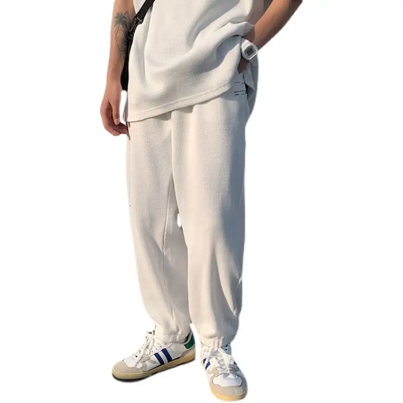 

Spring Cotton Sweatpants Men's Fashion Casual Pants Men Streetwear Korean Loose Hip-hop Straight-leg Pants Mens Joggers Pants