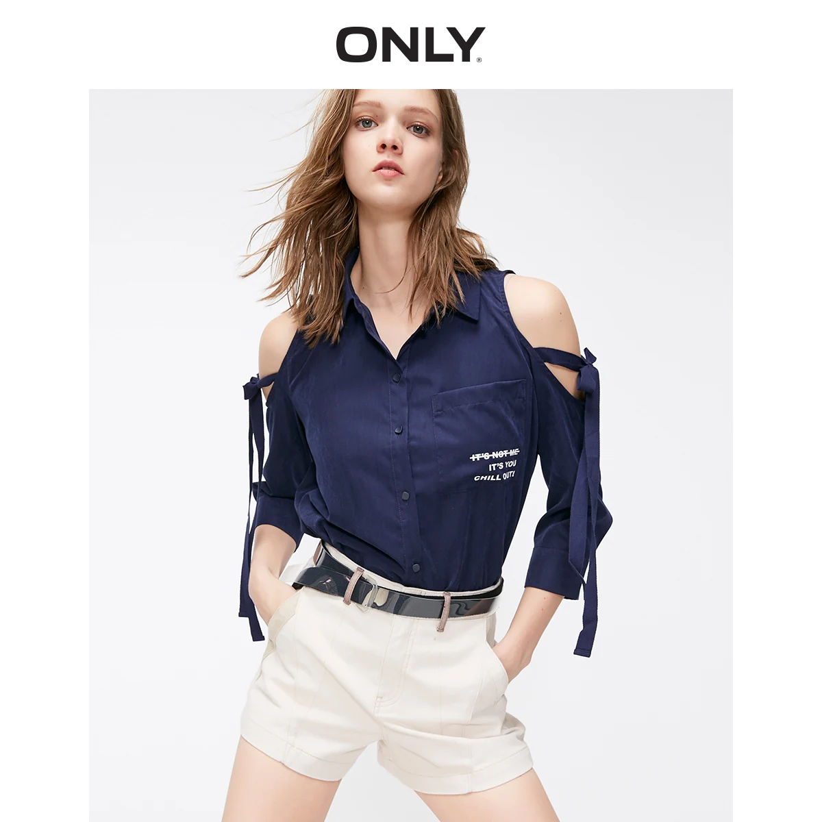 Только в том случае Для женщин Однотонная одежда с открытыми плечами на шнуровке