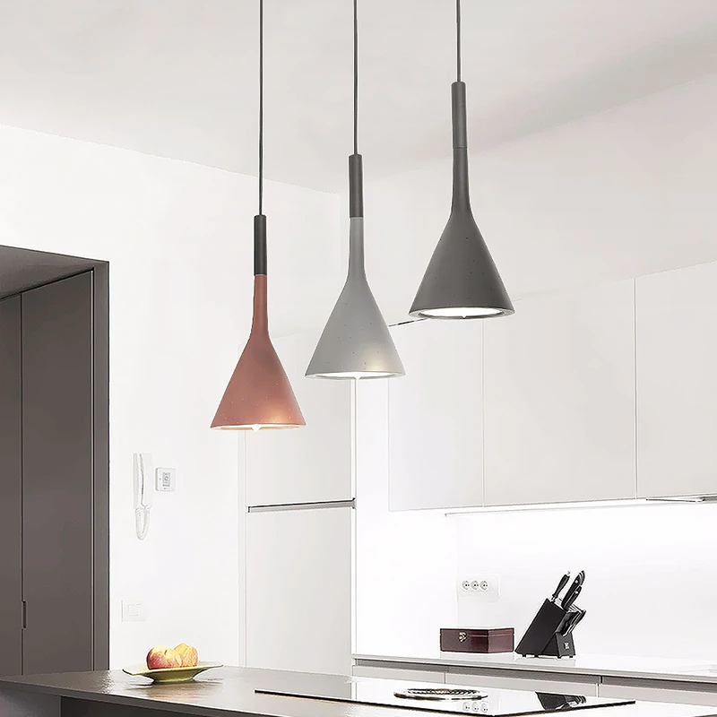 Nórdicos de madera moderna de aluminio Led colgante luces E27 bombilla HangLamp de bar de cocina casa, estudio habitación dormitorio lámpara de iluminación
