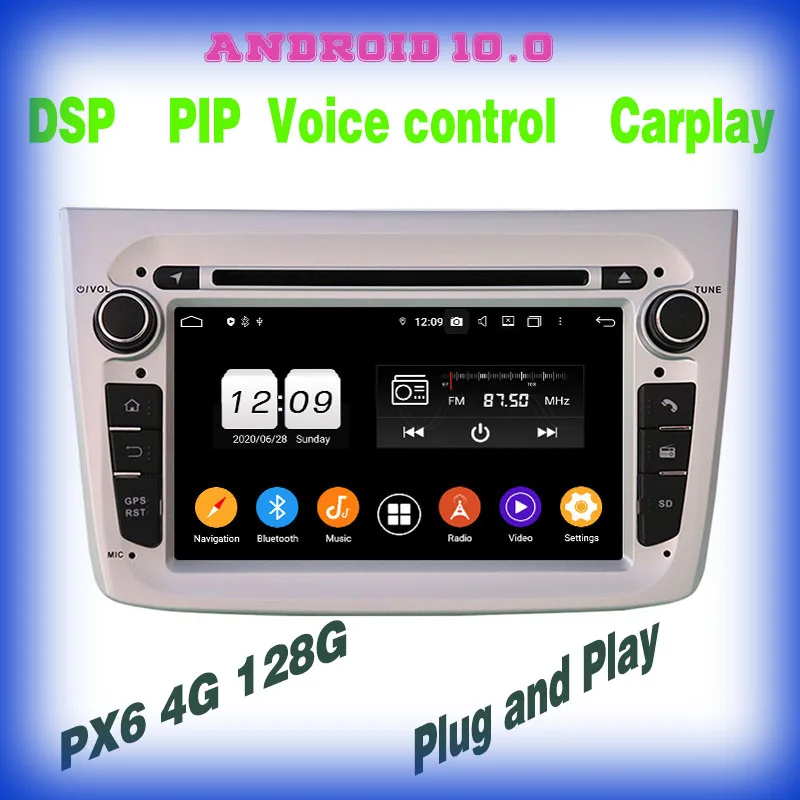 PX6 Android 10 0 Автомобильный GPS dvd радио плеер для Alfa Romeo Mito 147 2007 2018 с 4 + 128G wifi usb bluetooth
