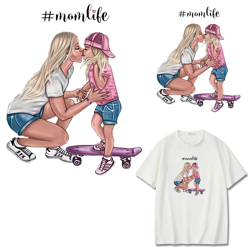 Нашивки Pulaqi Термочувствительная наклейка Мама и девочка сделай сам футболка для