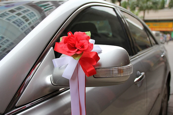 Белый розовый фиолетовый красный 1 шт Happy Wedding автомобиля ручки зеркала заднего