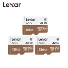 Карта памяти Lexar 667x SDXC, профессиональная карта памяти Micro SD с адаптером, 64 ГБ, 128 ГБ, 256 ГБ, A2, U3, V30, C10, TF-карта для видео 4K