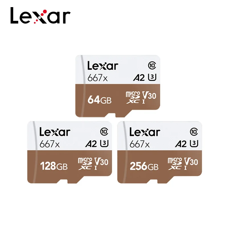 Lexar профессиональная карта памяти 667x SDXC UHS I Micro SD с адаптером 64 Гб 128 ГБ 256 A2 U3 V30 C10 TF