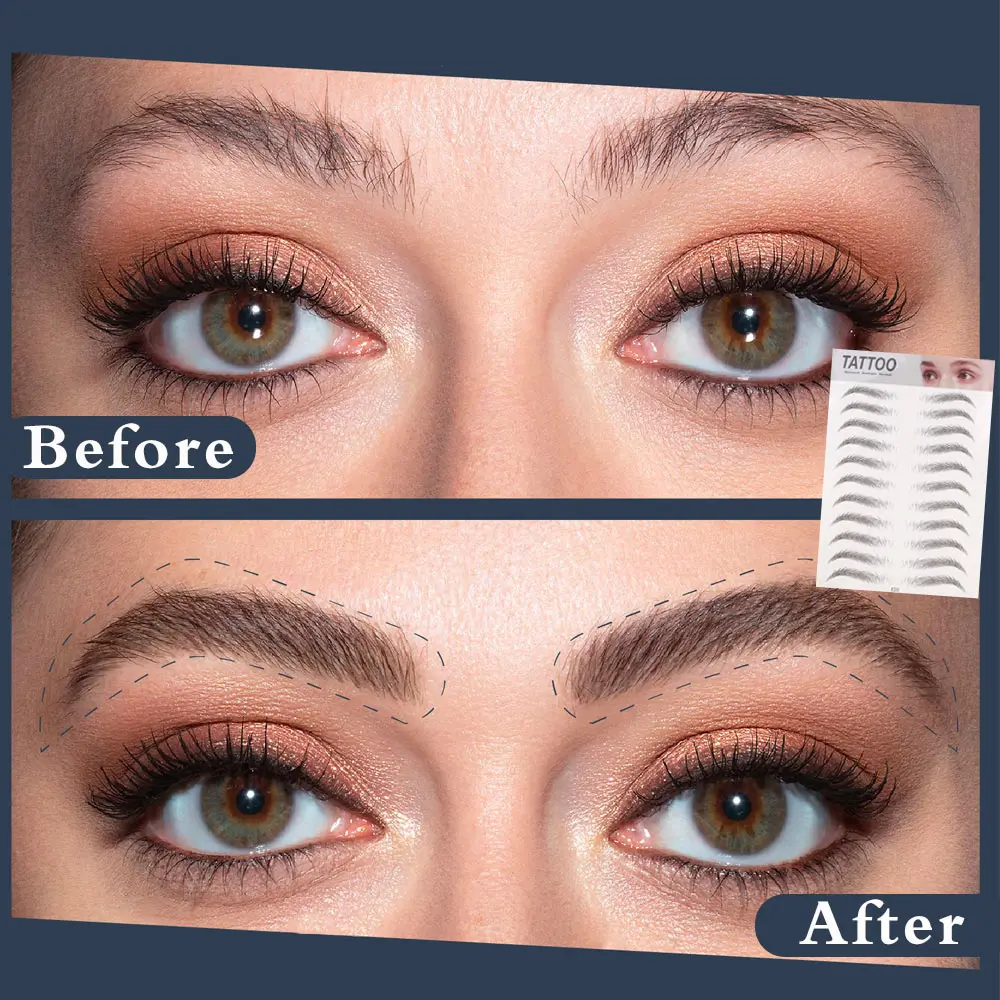 4D наклейки для тату бровей водостойкая косметика 7 дней ложные брови макияж