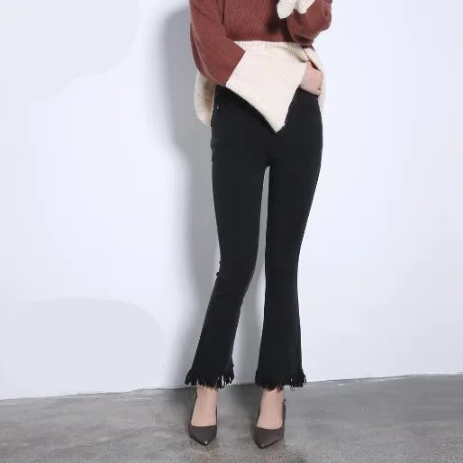 Женские штаны 2020 винтажные женские ретро черные расклешенные брюки с высокой