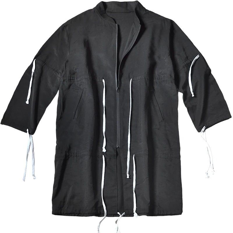 

Men Darkness Steampunk Oveisize Zip Long Hoodies Owen Ro Gothic Hip Hop Trench Long Coat Men gabardina hombre larga Moletom