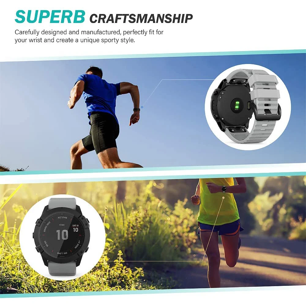 Ремешок для часов QuickFit 26 мм оригинальный браслет Garmin Fenix 3 HR 5X Plus 6X Pro Quatix Tactix Bravo