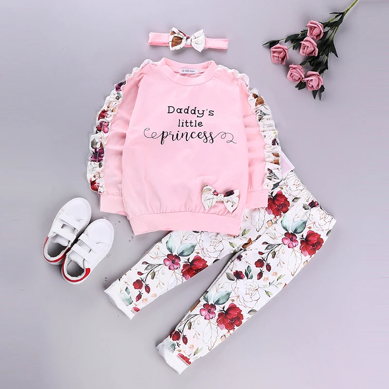 L9401 pink HE Hello Enjoy/комплекты одежды для девочек детский осенний шерстяной свитер с длинными рукавами и вышитыми розами и пайетками детский спортивный костюм - Цвет: L9401 pink