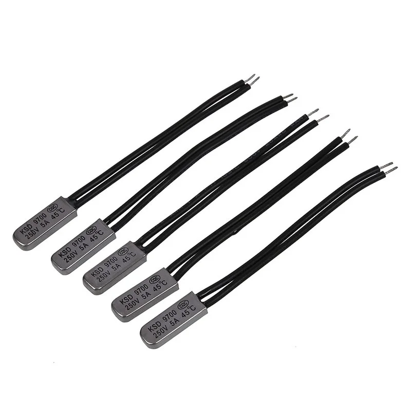 Термостат Контроль температуры переключателя биметаллические 45C N.C 250V 5A 5