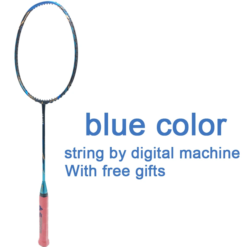 Blue Color ESPER профессиональная ракетка для бадминтона 4U углеродное волокно легкая графитовая ракетка высокого качества высокого напряжения с струной и подарками - Цвет: Blue Color