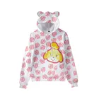 Детские толстовки с 3D принтом, топы с кошачьими ушками, пуловер с рисунком Тома Нока, листка, повседневный свитшот для девочек-подростков, от 2 до 14 лет