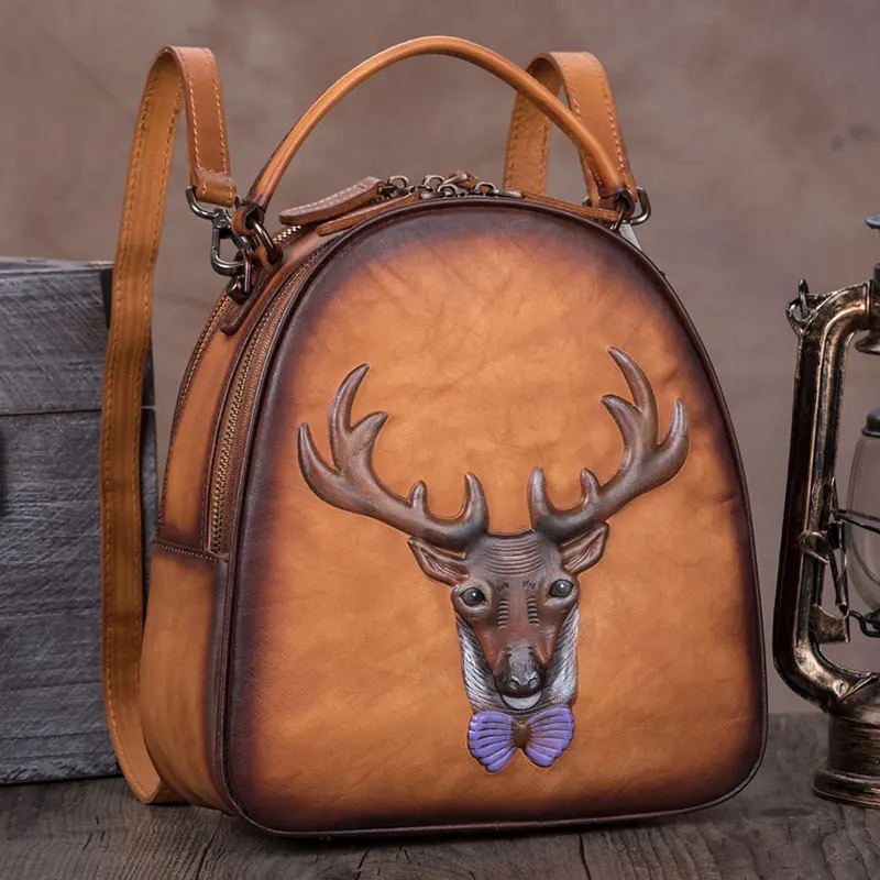

FCTOSSR retro women's bag handmade leather small backpack women's shoulder bag women's messenger bag women's shoulder bag 2020