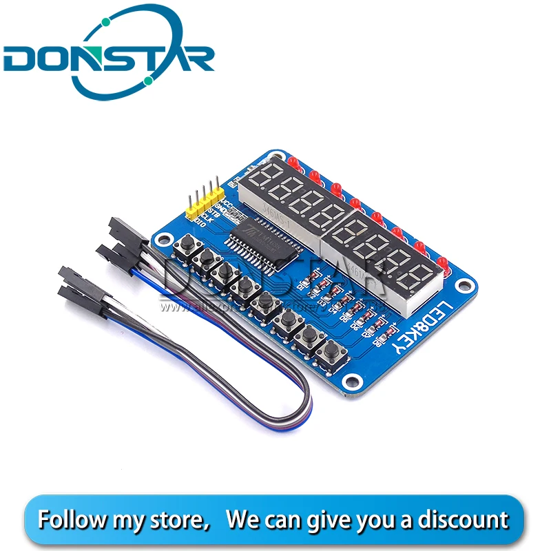 Новый TM1638 Модуль кнопки дистанционного ключа Дисплей 8 бит светодиодный цифровой