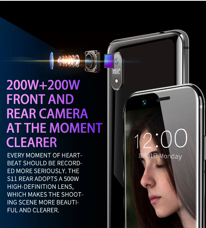 Двойной 4G Карманный смартфон Satrend S11 3,2 дюймов крошечный экран MTK6739 Android 7,1 мобильный телефон для детей Google Play Store