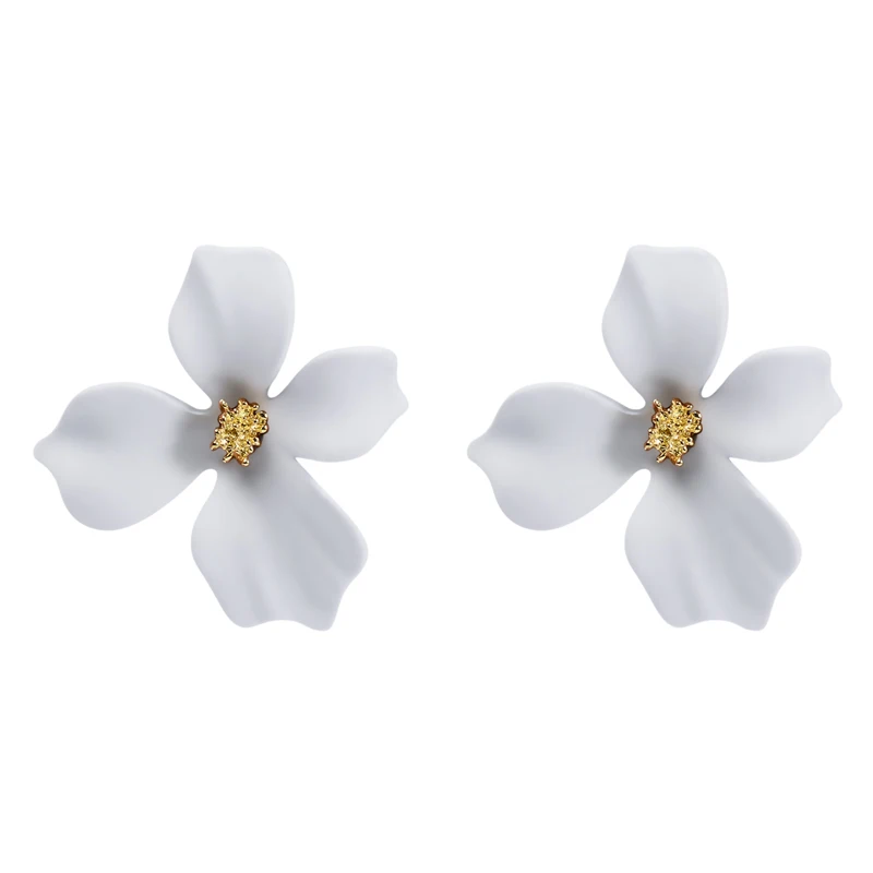 SHUANGR Sweet Jewelry Spray Paint Stud Earrings Flower Earrings Statement Trendy Brincos Gift for Girls Gift Pendientes