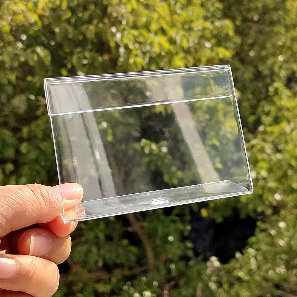 

Plastic Price Tag Frame Label Card Stands Holders Racks L Shape Display Signage Promotion on Table T1mm in Horizontal 2000pcs