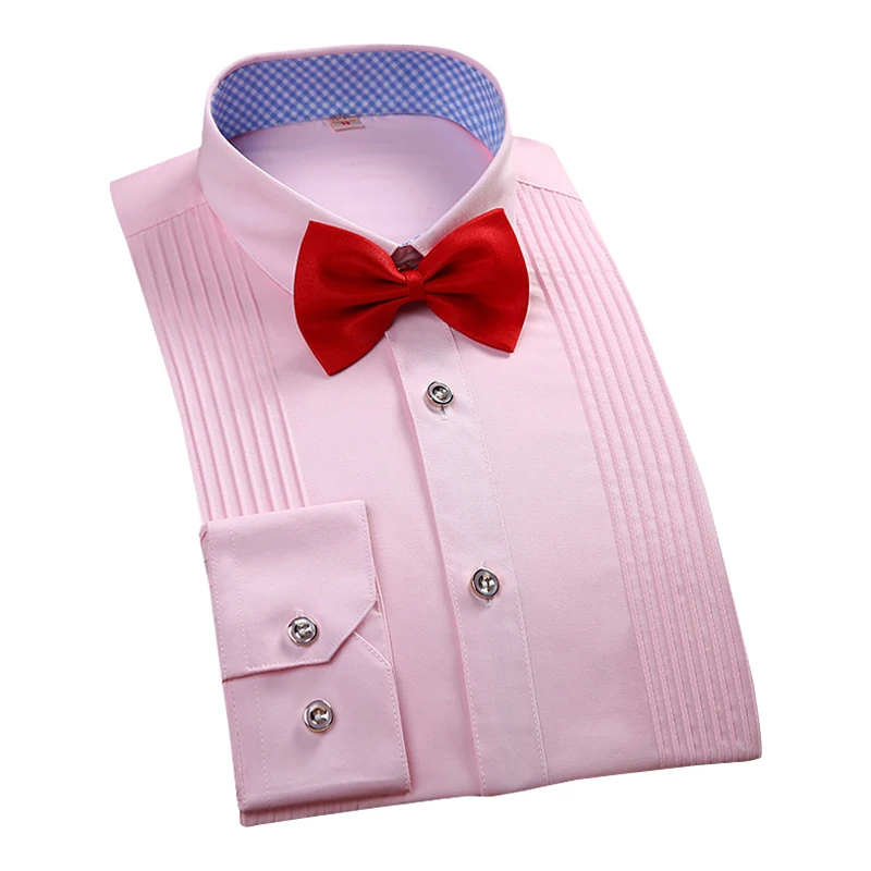 DAVYDAISY 2020 Новинка Мужская рубашка под смокинг белая с длинным рукавом свадебные