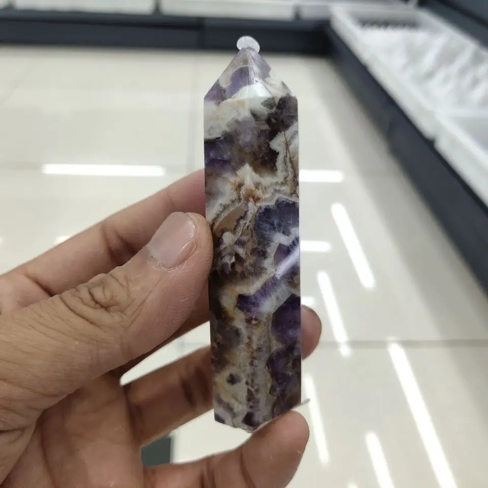 

Dream Amethyst Quartz Natural Crystal Wand Point Healing Stone for sale