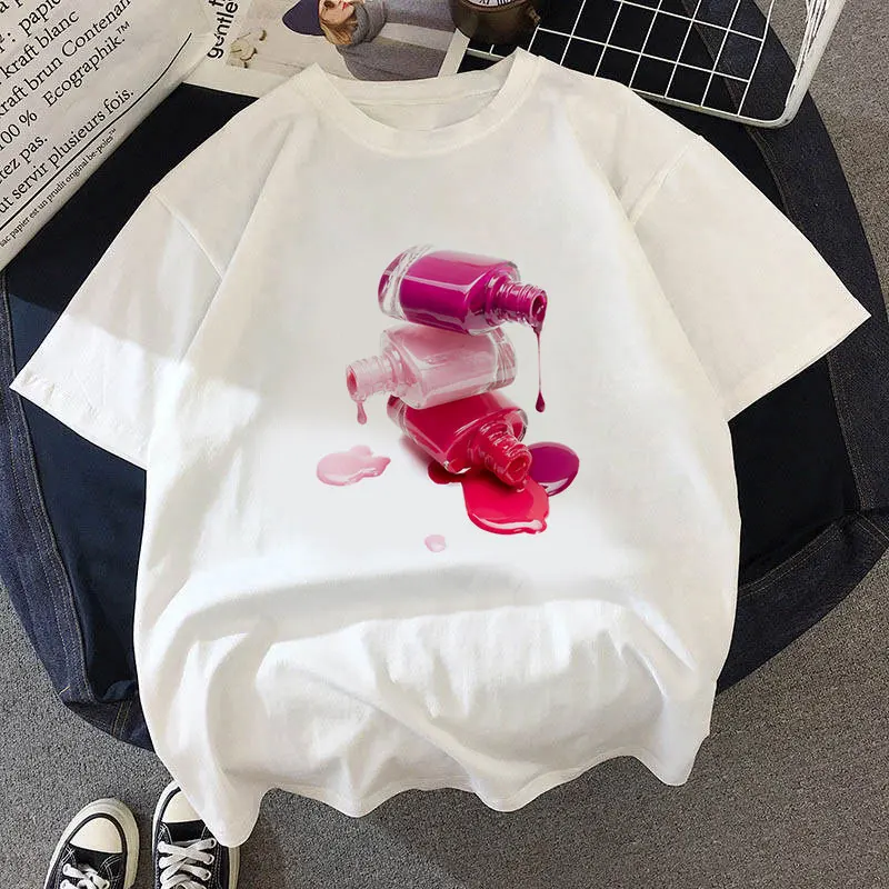 

2021 New T Shirt Color Coatings Harajuku Ulzzang T-Shirt Femal O-neck Summer Tops 90s Girls Graphic Tee Woman Clothing