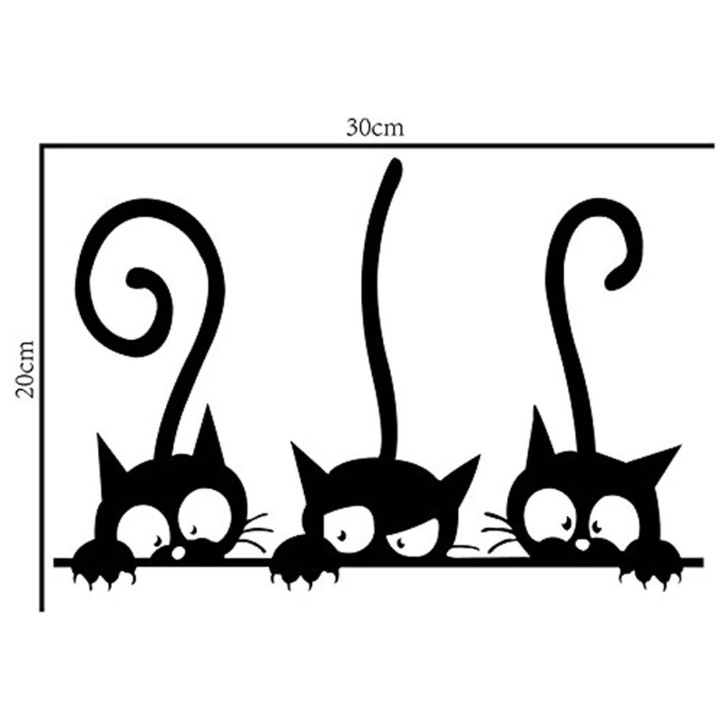 

Adhesive Cute Cartoon Cat Wall Stickers Bedroom Livingroom Wall Decals Home Wall DIY Decors