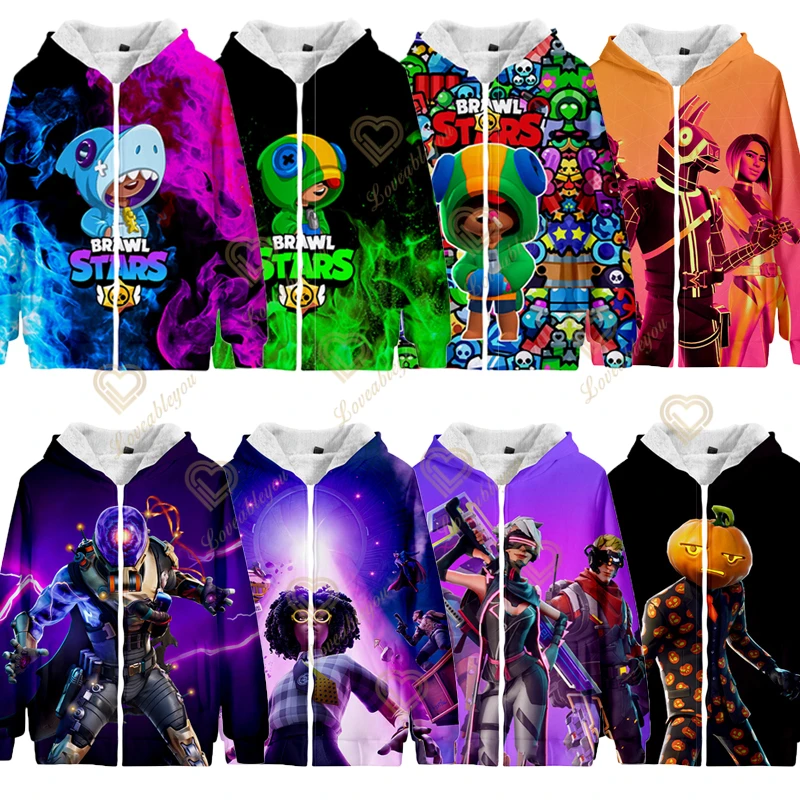 

Boys Cute Girls 3D PRIMO MORTIS Thick Fleece Hoodie Crow Spike Leon Shelly Hoodie Kids Game Anime Hoodie Birthday Gift