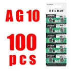 100 шт., кнопочные батарейки AG10 L1131 1,55 389 LR54 LR1130, 189 в