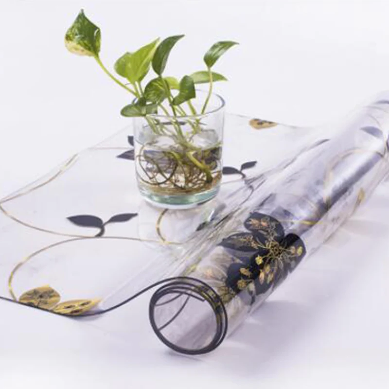 

1.5mm Flower Tablecloth Durable PVC Tablecloth Plastic Pad Tablecloth Soft Glass Table waterproof Polish-Proof Oil Tablecloth