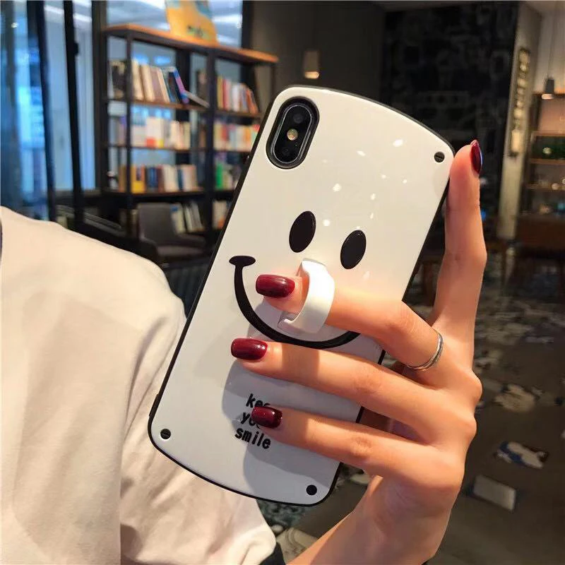 Чехол для телефона iPhone 11 Pro XS Max Smiley глянцевый чехол 7P с защитой от падения изогнутый защитный жесткий чехол XR пара 6 xr