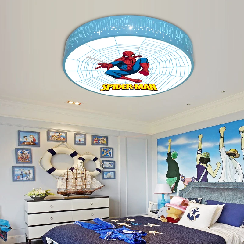 

Spider ceiling lamp for Kids room Children nursery round led ceiling lights Spider Man American round led ceiling lights
