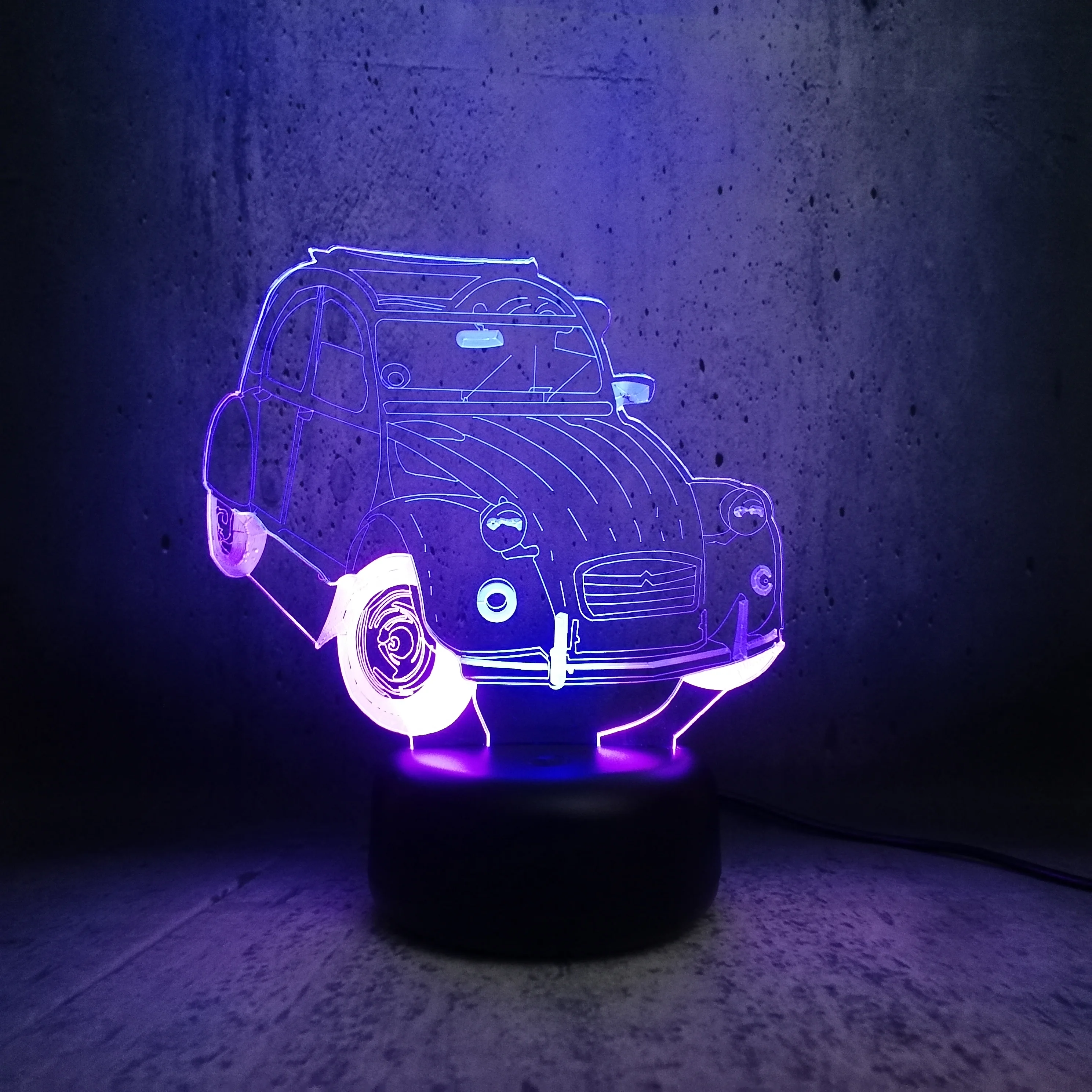 Классический автомобиль 3D лампа светодиодный микс двойной цвет лампы 7 цветов