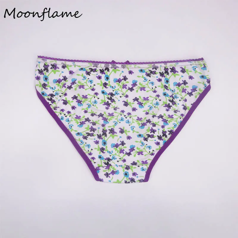 Moonflme 5 шт./лот цветочный принт хлопок женские трусы M L XL 86795