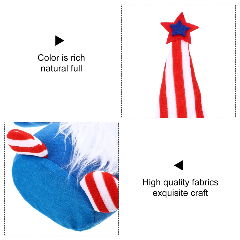 

1pc Independence Day Five-pointed Star Hat Gnome Doll Adornment Home Decoration