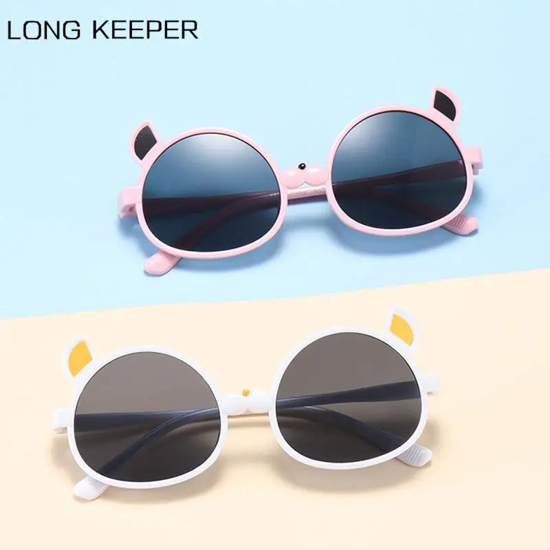 

Cartoon Lovely Kids Sunglasses Bear Shape Frame Girls Children Sun Glasses Round Street Beat Boy Baby Eyeglasses Cute Shades