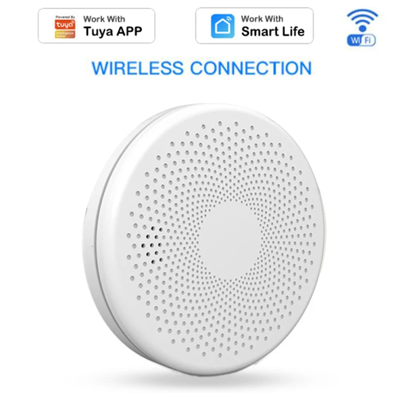 

Беспроводной Wi-Fi Смарт-детектор дыма CO, датчик пожара, датчик безопасности дома, уведомления через приложение Tuya Smart Life, монитор в режиме реа...