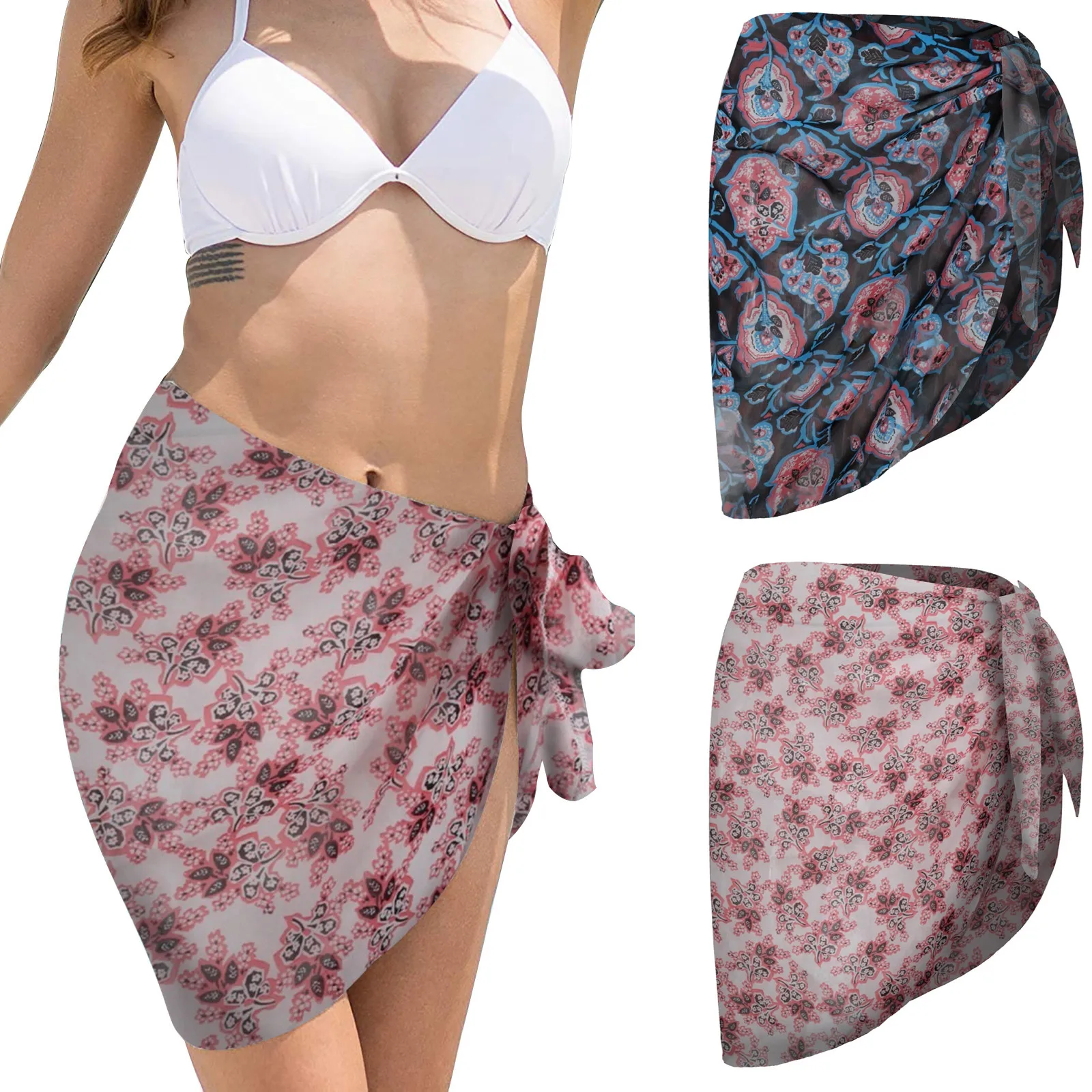 

Women's Sarong All-match Perspective Beach Cover-up Swimsuit Swimwear Wrap Skirt for Swimming Vacation Honeymoon Holiday 2021
