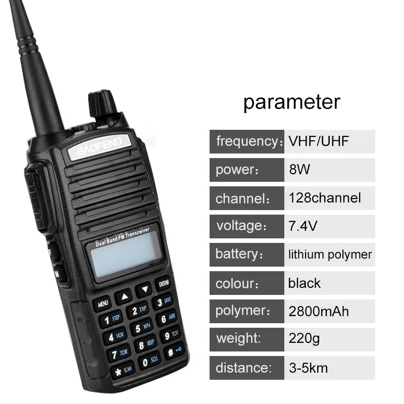 8 Вт BAOFENG UV-82 Plus 8 Вт 10 км рация станция CB VHF/UHF морская ветчина радио двухстороннее Amador 8 Вт UV82 плюс