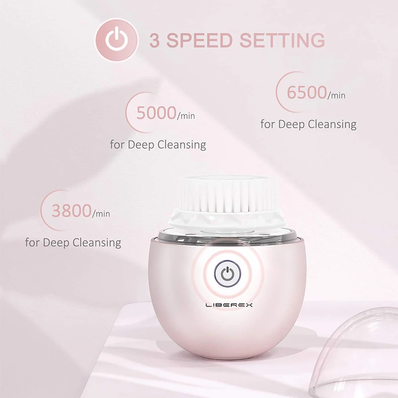 Liberex яйцо колебание Очищающая щетка для лица с питанием устройства очистки 3