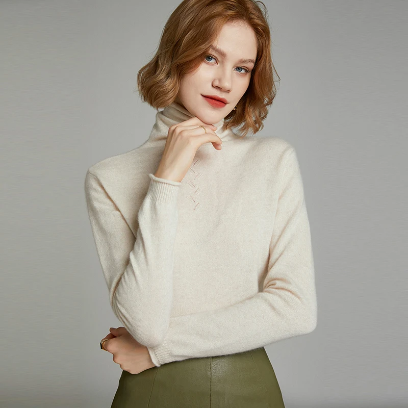 

LONGMING Women Pullover Wool Sweater Turtleneck Autumn Warm Knitted Sweaters Cashmere Jumpers Women's Long Sleeve Top Korean