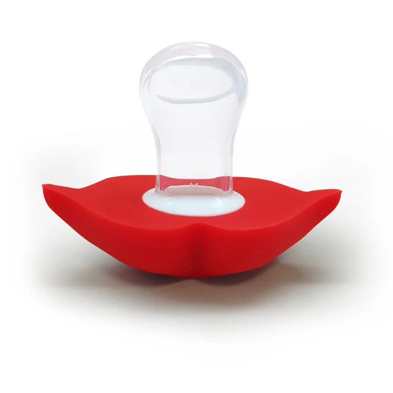 Детская соска красный поцелуй губы пустышка забавные силиконовые детские соски